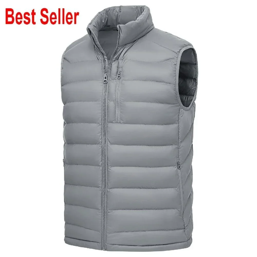 Men's Lightweight Puffer Vest Quilted Outdoor Hiking Casual Winter Warm